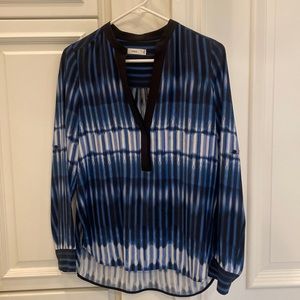 Vince silk blue/black blouse. Size 2